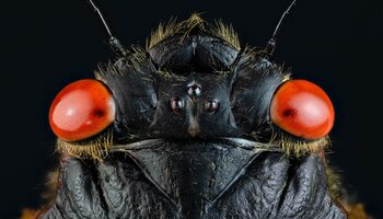 close-up view of perodical cicada head